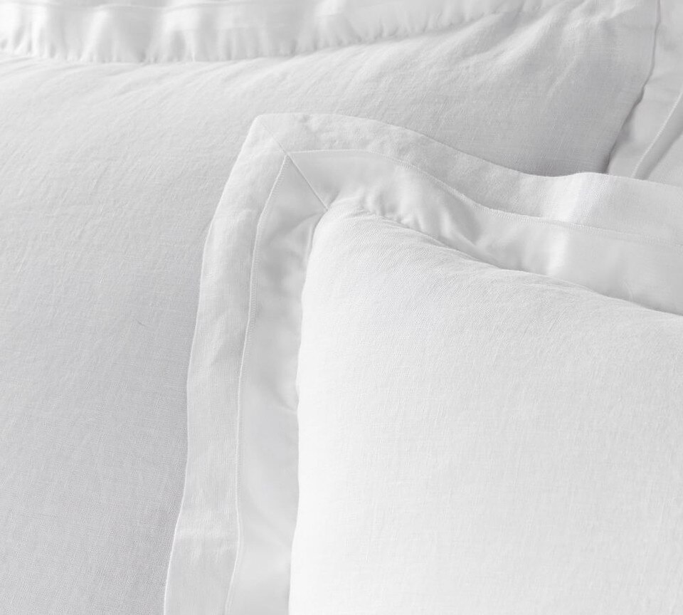 Belgian Flax Linen TENCEL™ Double Flange Pillowcases Pottery Barn